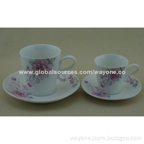 12oz Earthware Ceramic Mug with Flower Design, Fashion and Straight Shape, Passed FDA and SGS